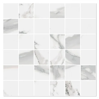 Marmor Mosaikkflis <strong>Lucid</strong>  Hvit Matt 30x30 (5x5) cm